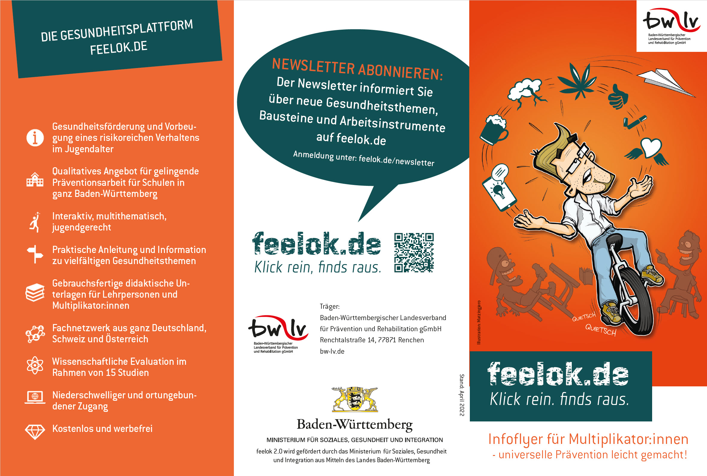 Flyer feelok.de für Multiplikatoren:innen